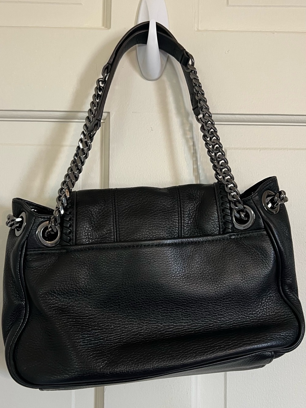 Aimee Kestenberg Black Leather Shoulder Bag with Chain Straps - Picture 5 of 15